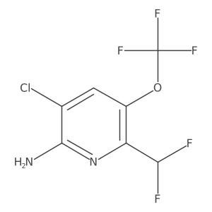 3-Chloro-6-(difluoromethyl)-5-(trifluoromethoxy)pyridin-2-amine结构式