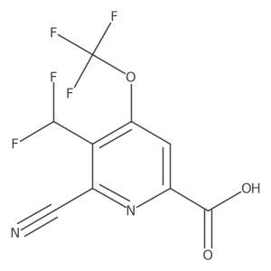6-Cyano-5-(difluoromethyl)-4-(trifluoromethoxy)picolinic acid结构式
