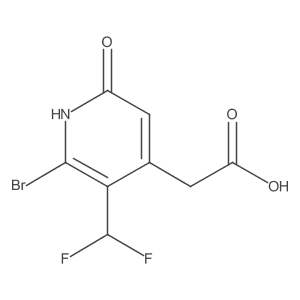 2-(2-Bromo-3-(difluoromethyl)-6-hydroxypyridin-4-yl)acetic acid结构式