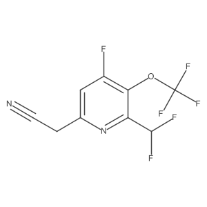 2-(Difluoromethyl)-4-fluoro-3-(trifluoromethoxy)pyridine-6-acetonitrile Structure