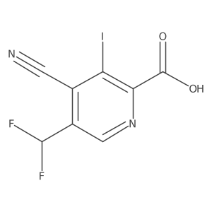 4-Cyano-5-(difluoromethyl)-3-iodopicolinic acid结构式