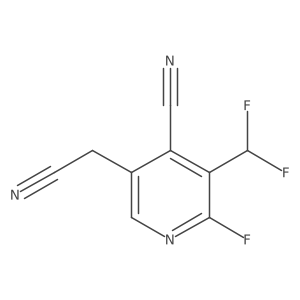 4-Cyano-3-(difluoromethyl)-2-fluoropyridine-5-acetonitrile Structure