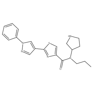 2-(1-phenyl-1H-pyrazol-4-yl)-N-propyl-N-(pyrrolidin-3-yl)-1,3-thiazole-4-carboxamide结构式