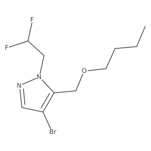 4-bromo-5-(butoxymethyl)-1-(2,2-difluoroethyl)-1H-pyrazole结构式
