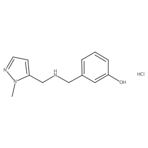 3-[[(2-Methylpyrazol-3-yl)methylamino]methyl]phenol;hydrochloride结构式