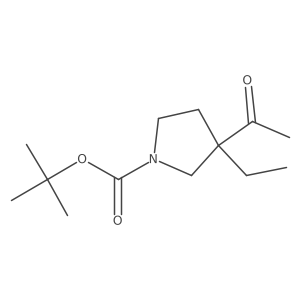 Tert-butyl 3-acetyl-3-ethylpyrrolidine-1-carboxylate Structure