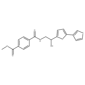 Methyl 4-((2-hydroxy-2-(5-(thiophen-3-yl)furan-2-yl)ethyl)carbamoyl)benzoate结构式