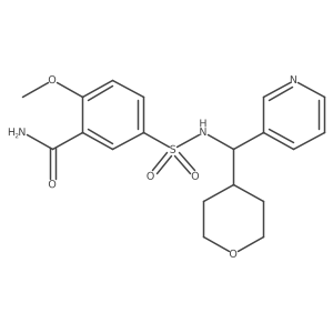 2-methoxy-5-(N-(pyridin-3-yl(tetrahydro-2H-pyran-4-yl)methyl)sulfamoyl)benzamide结构式