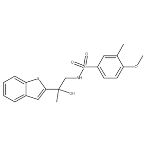 N-(2-(benzo[b]thiophen-2-yl)-2-hydroxypropyl)-4-methoxy-3-methylbenzenesulfonamide结构式