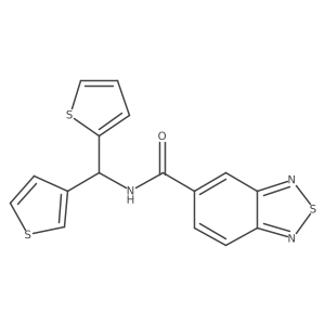N-(thiophen-2-yl(thiophen-3-yl)methyl)benzo[c][1,2,5]thiadiazole-5-carboxamide Structure