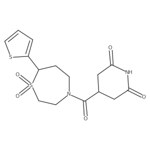 4-(2,6-Dioxopiperidine-4-carbonyl)-7-(thiophen-2-yl)-1lambda6,4-thiazepane-1,1-dione Structure