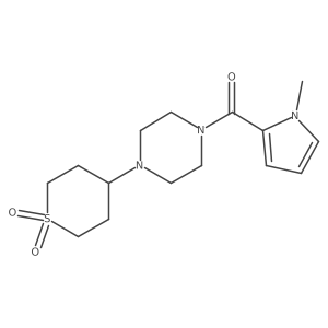 (4-(1,1-dioxidotetrahydro-2H-thiopyran-4-yl)piperazin-1-yl)(1-methyl-1H-pyrrol-2-yl)methanone结构式