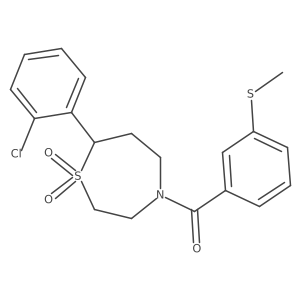 (7-(2-Chlorophenyl)-1,1-dioxido-1,4-thiazepan-4-yl)(3-(methylthio)phenyl)methanone Structure