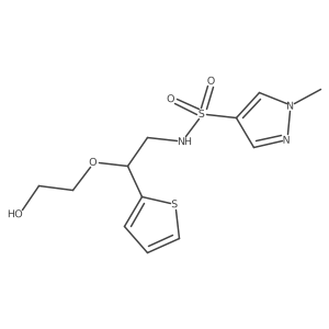 N-(2-(2-hydroxyethoxy)-2-(thiophen-2-yl)ethyl)-1-methyl-1H-pyrazole-4-sulfonamide结构式