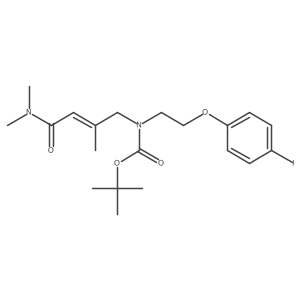 tert-butyl (E)-(4-(dimethylamino)-2-methyl-4-oxobut-2-en-1-yl)(2-(4-iodophenoxy)ethyl)carbamate结构式