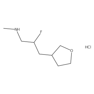 [2-Fluoro-3-(oxolan-3-yl)propyl](methyl)amine hydrochloride Structure