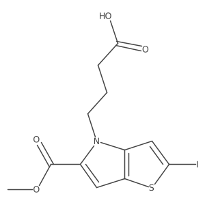 4-[2-iodo-5-(methoxycarbonyl)-4H-thieno[3,2-b]pyrrol-4-yl]butanoic acid Structure
