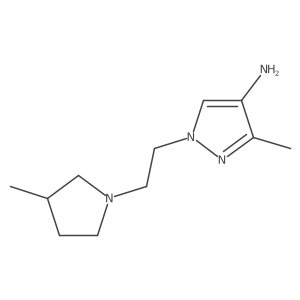 3-methyl-1-[2-(3-methylpyrrolidin-1-yl)ethyl]-1H-pyrazol-4-amine Structure