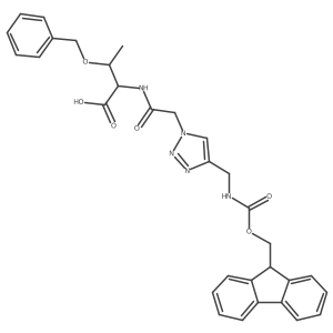 (2S,3R)-3-(benzyloxy)-2-(2-{4-[({[(9H-fluoren-9-yl)methoxy]carbonyl}amino)methyl]-1H-1,2,3-triazol-1-yl}acetamido)butanoic acid结构式