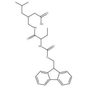 (3S)-3-{[(2S)-2-({[(9H-fluoren-9-yl)methoxy]carbonyl}amino)butanamido]methyl}-5-methylhexanoic acid Structure