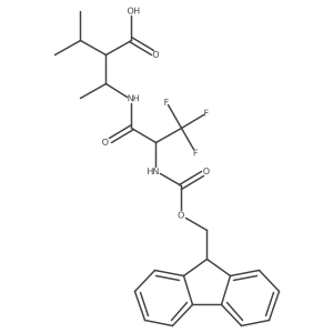 2-{1-[2-({[(9H-fluoren-9-yl)methoxy]carbonyl}amino)-3,3,3-trifluoropropanamido]ethyl}-3-methylbutanoic acid Structure