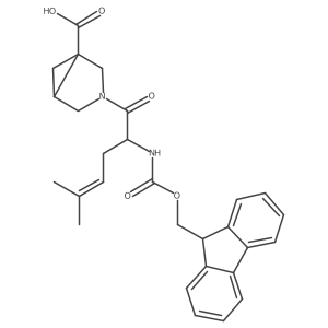 3-[2-({[(9H-fluoren-9-yl)methoxy]carbonyl}amino)-5-methylhex-4-enoyl]-3-azabicyclo[3.1.0]hexane-1-carboxylic acid Structure