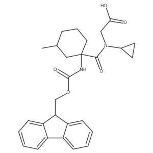2-{N-cyclopropyl-1-[1-({[(9H-fluoren-9-yl)methoxy]carbonyl}amino)-3-methylcyclohexyl]formamido}acetic acid结构式