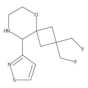 2,2-Bis(fluoromethyl)-9-(1,2-thiazol-3-yl)-5-oxa-8-azaspiro[3.5]nonane Structure