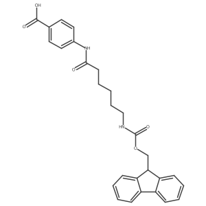 4-[6-({[(9H-fluoren-9-yl)methoxy]carbonyl}amino)hexanamido]benzoic acid结构式
