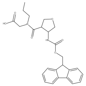 2-{1-[4-({[(9H-fluoren-9-yl)methoxy]carbonyl}amino)oxolan-3-yl]-N-propylformamido}acetic acid结构式