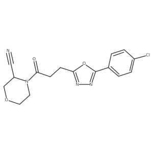 4-[3-[5-(4-Chlorophenyl)-1,3,4-oxadiazol-2-yl]propanoyl]morpholine-3-carbonitrile Structure