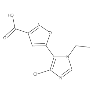 5-(4-chloro-1-ethyl-1H-imidazol-5-yl)-1,2-oxazole-3-carboxylic acid结构式
