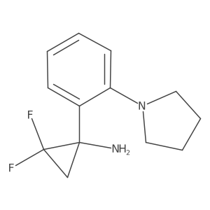 2,2-Difluoro-1-[2-(pyrrolidin-1-yl)phenyl]cyclopropan-1-amine结构式