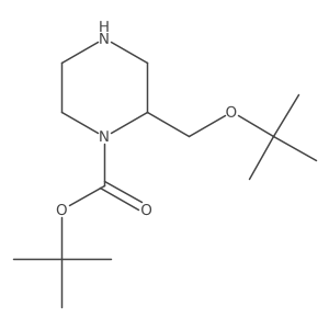 Tert-butyl 2-[(tert-butoxy)methyl]piperazine-1-carboxylate结构式