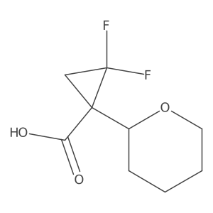 2,2-Difluoro-1-(oxan-2-yl)cyclopropane-1-carboxylic acid Structure