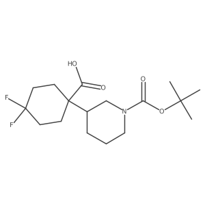 1-{1-[(Tert-butoxy)carbonyl]piperidin-3-yl}-4,4-difluorocyclohexane-1-carboxylic acid Structure