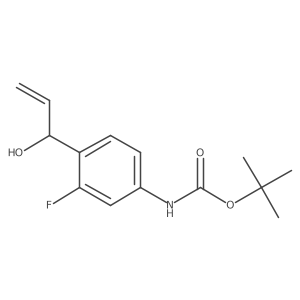 tert-butyl N-[3-fluoro-4-(1-hydroxyprop-2-en-1-yl)phenyl]carbamate结构式