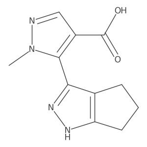 5-{1H,4H,5H,6H-cyclopenta[c]pyrazol-3-yl}-1-methyl-1H-pyrazole-4-carboxylic acid结构式