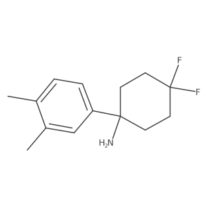 1-(3,4-Dimethylphenyl)-4,4-difluorocyclohexan-1-amine Structure