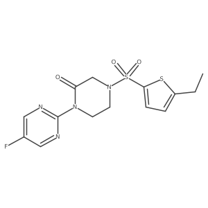 4-[(5-Ethylthiophen-2-yl)sulfonyl]-1-(5-fluoropyrimidin-2-yl)piperazin-2-one Structure
