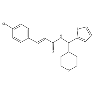 (E)-3-(4-chlorophenyl)-N-((tetrahydro-2H-pyran-4-yl)(thiophen-2-yl)methyl)acrylamide Structure