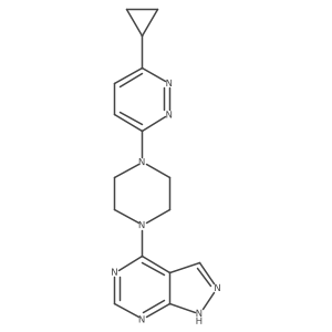 3-cyclopropyl-6-(4-{1H-pyrazolo[3,4-d]pyrimidin-4-yl}piperazin-1-yl)pyridazine结构式