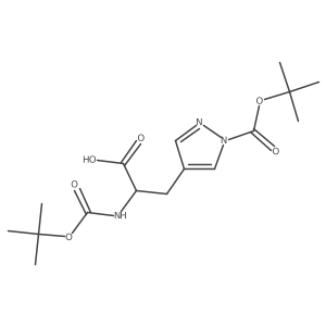 (R)-3-(1-(tert-Butoxycarbonyl)-1H-pyrazol-4-yl)-2-((tert-butoxycarbonyl)amino)propanoic acid Structure