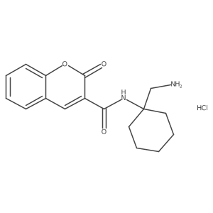 N-[1-(Aminomethyl)cyclohexyl]-2-oxochromene-3-carboxamide;hydrochloride结构式