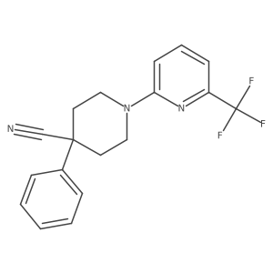 4-Phenyl-1-[6-(trifluoromethyl)pyridin-2-yl]piperidine-4-carbonitrile结构式