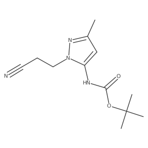 tert-butyl N-[1-(2-cyanoethyl)-3-methyl-1H-pyrazol-5-yl]carbamate结构式