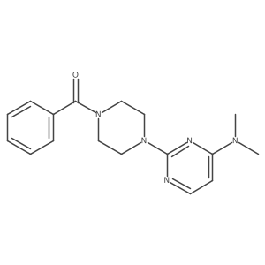 2-(4-benzoylpiperazin-1-yl)-N,N-dimethylpyrimidin-4-amine结构式