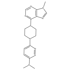 N,N-dimethyl-6-[4-(9-methyl-9H-purin-6-yl)piperazin-1-yl]pyridazin-3-amine结构式