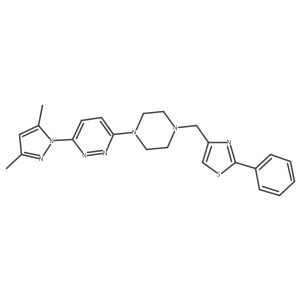 3-(3,5-dimethyl-1H-pyrazol-1-yl)-6-{4-[(2-phenyl-1,3-thiazol-4-yl)methyl]piperazin-1-yl}pyridazine Structure
