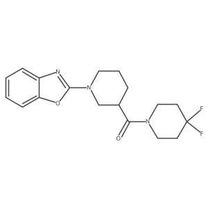 2-[3-(4,4-Difluoropiperidine-1-carbonyl)piperidin-1-yl]-1,3-benzoxazole结构式